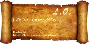 Lövi Osszián névjegykártya